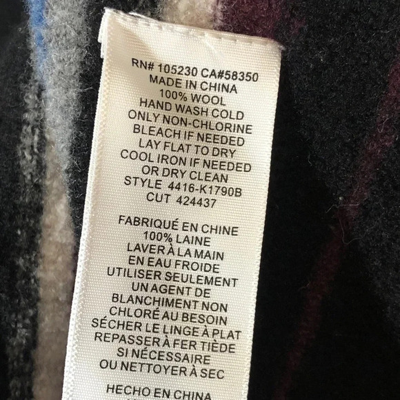 JOIE Wool Ligiere Southwestern Striped Blanket Wrap Asymmetrical Vest - Picture 11 of 12